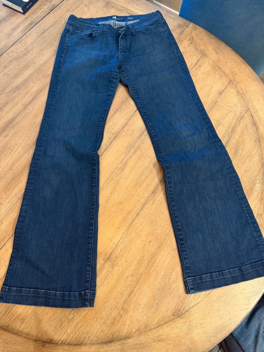 7 For All Mankind Indigo Flare Wide-Leg Jeans